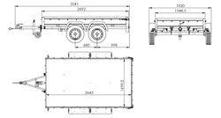 Przyczepka dwuosiowa 264x150 UNITRAILER GARDEN 265/2 KIPP ze stelażem H-800 i pokrowcem szarym