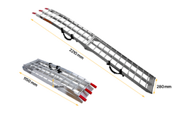 Najazdy składane UNITRAILER ALR002 rampy najazdowe aluminiowe do przyczepy lawety 221cm 680kg z pasem komplet 2szt
