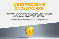 Przyczepka jednoosiowa na resorach 264x150 UNITRAILER GARDEN 265/R KIPP z burtami BIS, stelażem H-800 i pokrowcem niebieskim