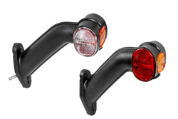 Lampy obrysowe ASPÖCK SUPERPOINT II lewa+prawa na gumowym wysięgniku z bocznym przewodem