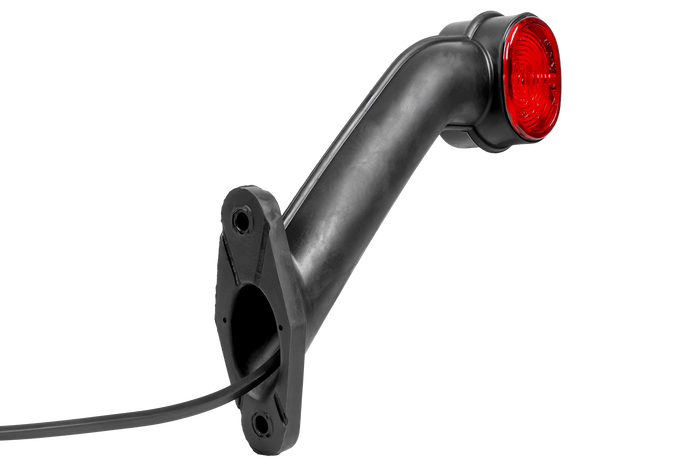 Lampa obrysowa ASPÖCK SUPERPOINT II prawa na gumowym wysięgniku z bocznym przewodem