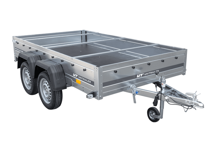 Przyczepka samochodowa 264x150 UNITRAILER GARDEN 265/2 KIPP ze stelażem H-0 i pokrowcem niebieskim