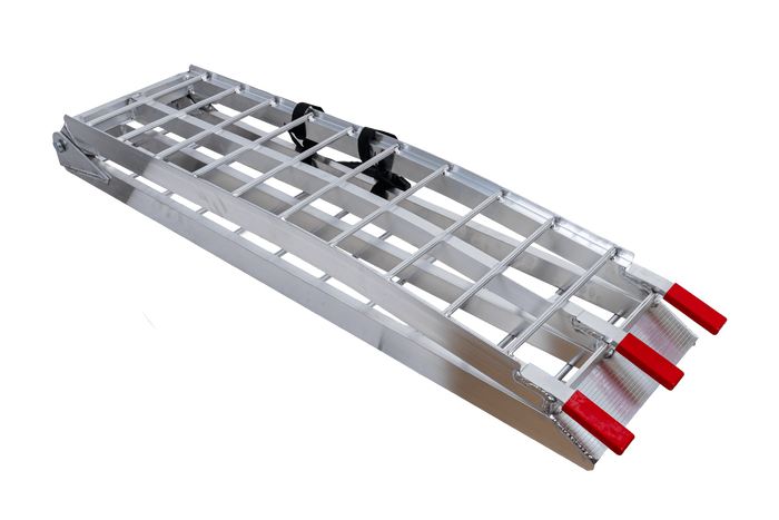 Najazd składany UNITRAILER ALR002 rampa najazdowa aluminiowa do przyczepy lawety 221cm 340kg z pasem