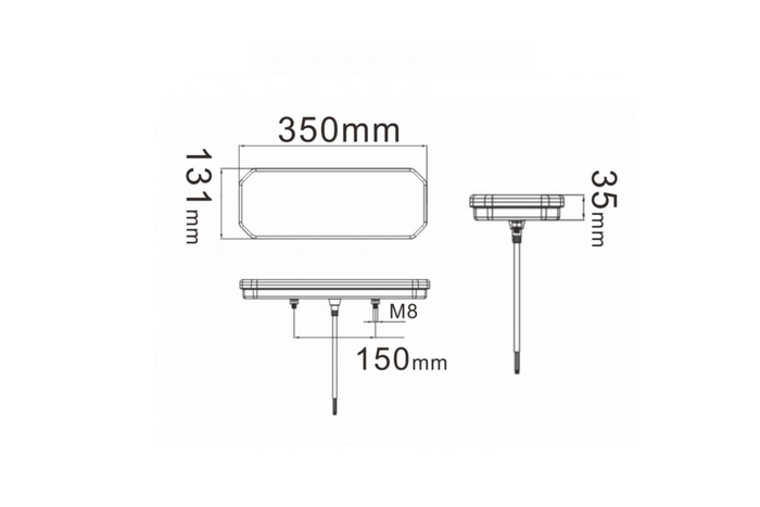 Lampy tylne TruckLED L1949+L1950 LED przewód 0,45m 6 funkcji lewa+prawa