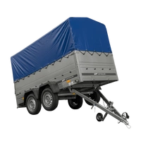 Przyczepka dwuosiowa 264x125 UNITRAILER GARDEN 264/2 KIPP z burtami BIS, stelażem H-800 i pokrowcem niebieskim