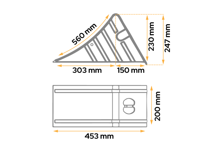 Klin pod koła AL-KO H: 247mm UK53 metalowy
