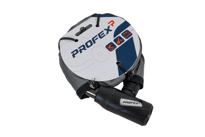 Zapięcie rowerowe ze stalowym pancerzem PROFEX Reflex o długości 70 cm