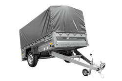 Przyczepka samochodowa na resorach 230x125 UNITRAILER FORCE 230/R KIPP ze stelażem H-800 i pokrowcem szarym