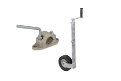 Koło podporowe z klemą obejmą żeliwną KNOTT TK48+B48C6 rura karbowana 300kg 48mm 700-940mm