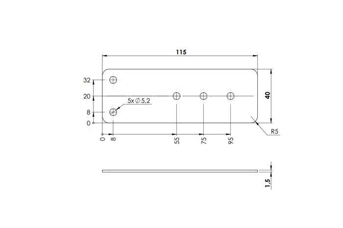 Podkładka pod zaczep burtowy ZB-13A UNITRAILER 40x115mm
