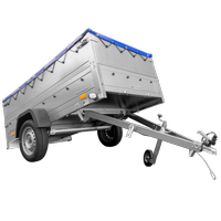 Przyczepka lekka 230x125 UNITRAILER GARDEN 230 KIPP z burtami BIS i plandeką niebieską