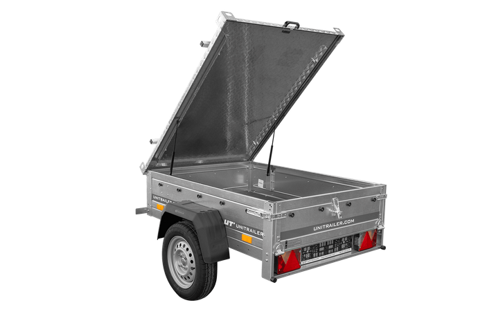 Przyczepka jednoosiowa 150x106 UNITRAILER GARDEN 150 KIPP z pokrywą aluminiową