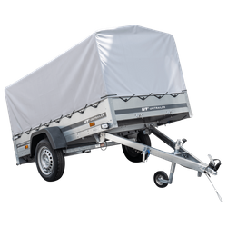 Przyczepka jednoosiowa 230x125 UNITRAILER GARDEN 230 KIPP ze stelażem H-800 i pokrowcem szarym