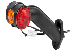 Lampa obrysowa ASPÖCK SUPERPOINT II lewa na gumowym wysięgniku z bocznym przewodem